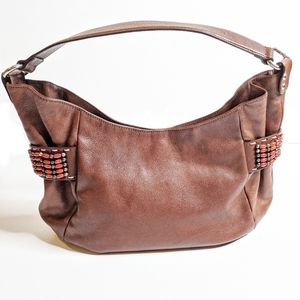 Donald J Pliner Leather Hobo bag with Bead Details